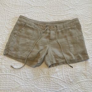 Tan linen shorts